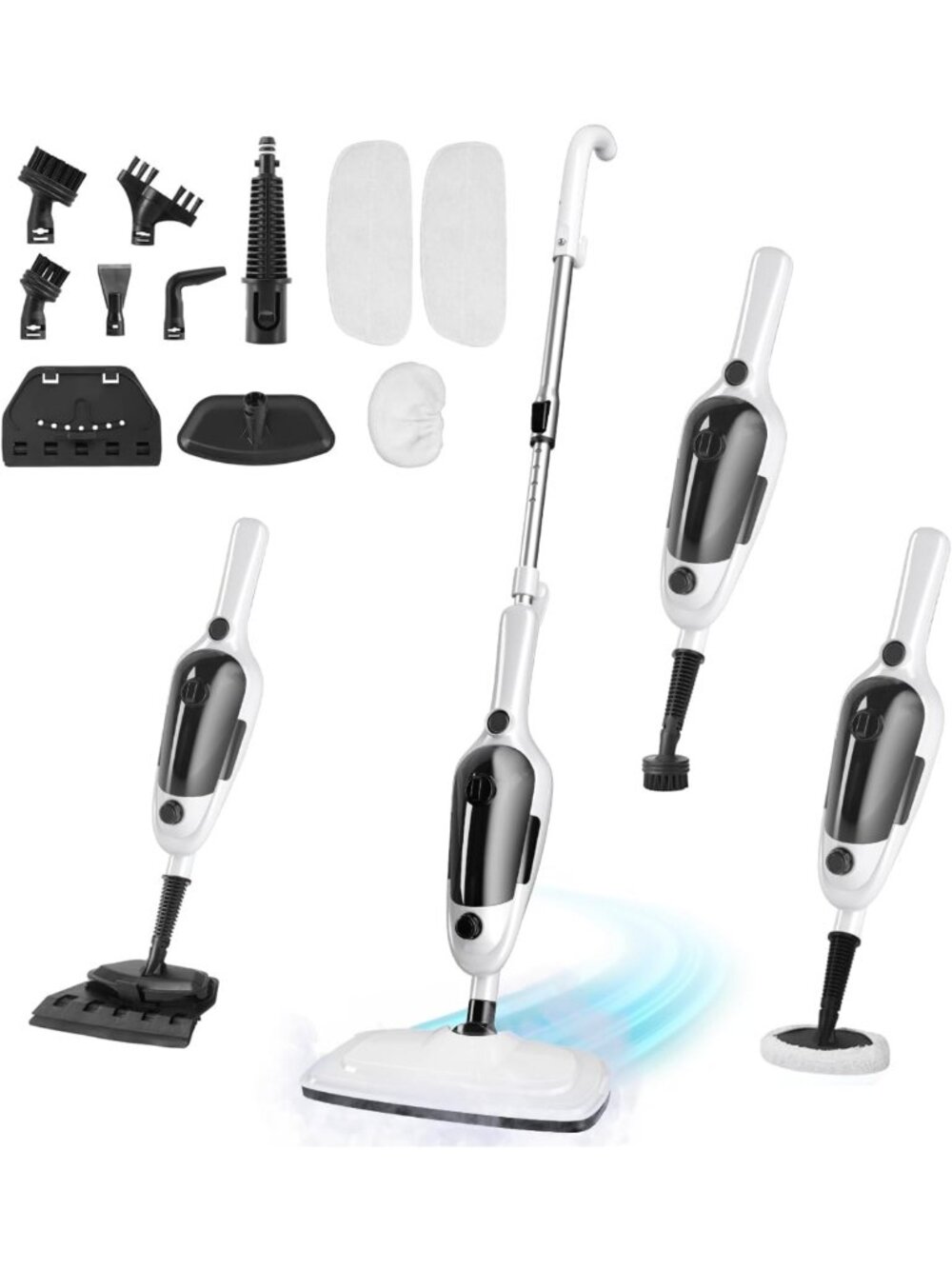 11-in-1 Multi-Purpose Steam Mop & Cleaner for Home, 15.2 OZ Water Tank